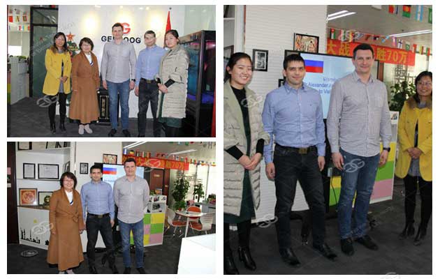 The customer from Russia come to visit the company for frying machine