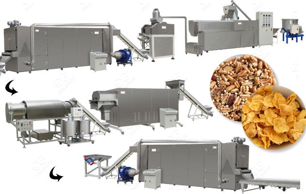 Breakfast Puffed Grain Machine|Corn Flakes Production Line