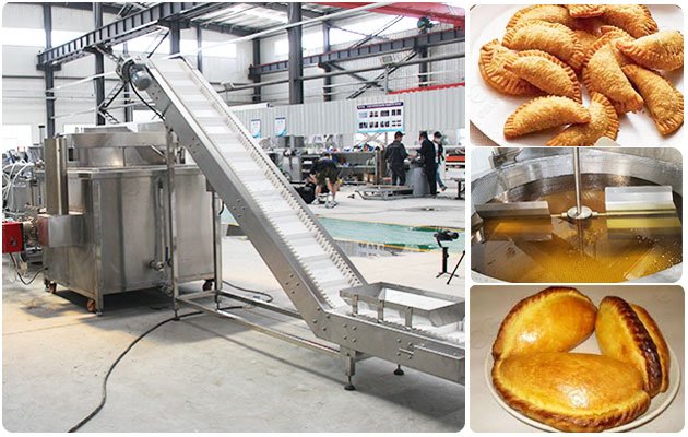 Frying Pierogi Machine in Factory