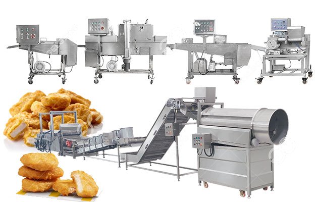 Automatic Chicken Nuggets Frying Line 500-600KG/H
