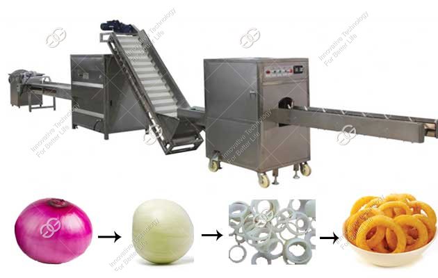 onion ring frying production line